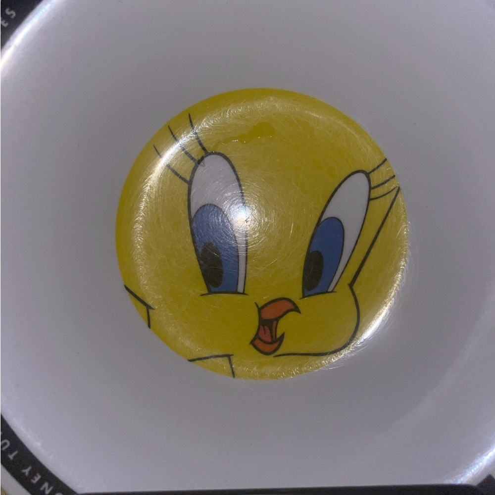 Tweety Bird Melamine Bowl 7” White w/ Yellow Black ZAK Designs Fun Cereal Kids - Picture 2 of 3